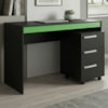 Mesa Escrivaninha e Gaveteiro Para Escritorio B29 Preto Verde NOVAM