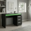 Mesa Escrivaninha e Gaveteiro Para Escritorio B29 Preto Verde NOVAM