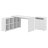 Mesa Escrivaninha Em L 140X130 cm E Balcao 60 cm Branco Artany