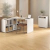 Mesa Escrivaninha Em L 140X130 cm E Balcao 60 cm Branco Artany