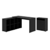 Mesa Escrivaninha Em L 140X130 cm E Balcao 60 cm Preto Artany