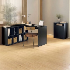 Mesa Escrivaninha Em L 140X130 cm E Balcao 60 cm Preto Artany