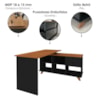 Mesa Escrivaninha Em L 145X128 cm E Balcao 91 cm Freijo Preto Artany