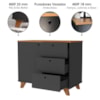 Mesa Escrivaninha Em L 145X128 cm E Balcao 91 cm Freijo Preto Artany
