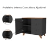 Mesa Escrivaninha Em L 145X128 cm E Balcao 91 cm Freijo Preto Artany