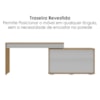 Mesa Escrivaninha Em L Versatil 2 Portas De Correr 4 Nichos 144X107 cm Olmo Branco Artany