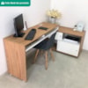Mesa Escrivaninha Em L Versatil 2 Portas De Correr 4 Nichos 144X107 cm Olmo Branco Artany