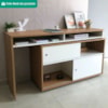 Mesa Escrivaninha Em L Versatil 2 Portas De Correr 4 Nichos 144X107 cm Olmo Branco Artany