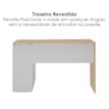 Mesa Escrivaninha Em L Versatil 4 Nichos 124X74 cm Carvalho Branco Artany