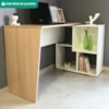 Mesa Escrivaninha Em L Versatil 4 Nichos 124X74 cm Carvalho Branco Artany