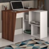 Mesa Escrivaninha Em L Versatil 4 Nichos 124X74 cm Ipe Branco Artany