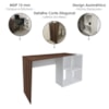 Mesa Escrivaninha Em L Versatil 4 Nichos 124X74 cm Ipe Branco Artany