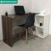 Mesa Escrivaninha Em L Versatil 4 Nichos 124X74 cm Ipe Branco Artany