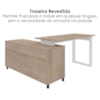 Mesa Escrivaninha Em L Versatil 4 Nichos 3 Gavetas 160X137 cm Carvalho Grafito Branco Artany