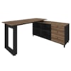 Mesa Escrivaninha Em L Versatil 4 Nichos 3 Gavetas 160X137 cm Ipe Preto Artany