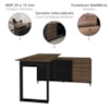 Mesa Escrivaninha Em L Versatil 4 Nichos 3 Gavetas 160X137 cm Ipe Preto Artany