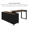 Mesa Escrivaninha Em L Versatil 4 Nichos 3 Gavetas 160X137 cm Ipe Preto Artany