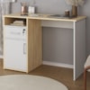 Mesa Escrivaninha Escritorio 1 Gaveta 1 Nicho 1 Porta 110 cm Carvalho Branco Artany