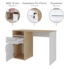 Mesa Escrivaninha Escritorio 1 Gaveta 1 Nicho 1 Porta 110 cm Carvalho Branco Artany