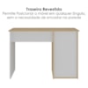 Mesa Escrivaninha Escritorio 1 Gaveta 1 Nicho 1 Porta 110 cm Carvalho Branco Artany