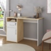 Mesa Escrivaninha Escritorio 1 Gaveta 1 Nicho 1 Porta 110 cm Carvalho Branco Artany