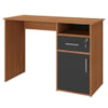 Mesa Escrivaninha Escritorio 1 Gaveta 1 Nicho 1 Porta 110 cm Freijo Preto Artany