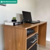 Mesa Escrivaninha Escritorio 1 Gaveta 1 Nicho 1 Porta 110 cm Freijo Preto Artany