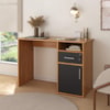 Mesa Escrivaninha Escritorio 1 Gaveta 1 Nicho 1 Porta 110 cm Freijo Preto Artany