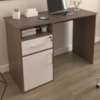 Mesa Escrivaninha Escritorio 1 Gaveta 1 Nicho 1 Porta 110 cm Ipe Branco Artany