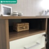 Mesa Escrivaninha Escritorio 1 Gaveta 1 Nicho 1 Porta 110 cm Ipe Branco Artany
