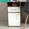 Mesa Escrivaninha Escritorio 1 Gaveta 1 Nicho 1 Porta 110 cm Ipe Branco Artany