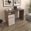 Mesa Escrivaninha Escritorio 1 Gaveta 1 Nicho 1 Porta 110 cm Ipe Branco Artany
