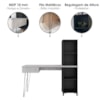 Mesa Escrivaninha Escritorio 1 Gaveta 4 Nichos 138 cm Concreto Preto Artany