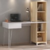 Mesa Escrivaninha Escritorio 1 Gaveta 4 Nichos 138 cm Terrazza Carvalho Artany