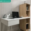 Mesa Escrivaninha Escritorio 1 Gaveta 4 Nichos 138 cm Terrazza Carvalho Artany