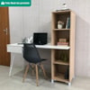 Mesa Escrivaninha Escritorio 1 Gaveta 4 Nichos 138 cm Terrazza Carvalho Artany