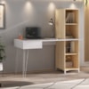 Mesa Escrivaninha Escritorio 1 Gaveta 4 Nichos 138 cm Terrazza Carvalho Artany