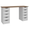 Mesa Escrivaninha Escritorio 10 Gavetas 136 cm Nogal Branco Artany