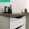 Mesa Escrivaninha Escritorio 10 Gavetas 136 cm Nogal Branco Artany