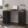 Mesa Escrivaninha Escritorio 10 Gavetas 136 cm Nogal Preto Artany