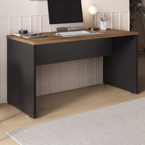 Mesa Escrivaninha Escritorio 136 cm Nogal Preto Artany