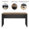Mesa Escrivaninha Escritorio 136 cm Nogal Preto Artany
