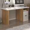 Mesa Escrivaninha Escritorio 2 Gavetas 1 Nicho 142 cm Olmo Branco Artany