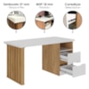 Mesa Escrivaninha Escritorio 2 Gavetas 1 Nicho 142 cm Olmo Branco Artany