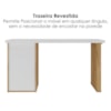 Mesa Escrivaninha Escritorio 2 Gavetas 1 Nicho 142 cm Olmo Branco Artany