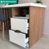 Mesa Escrivaninha Escritorio 2 Gavetas 1 Nicho 142 cm Olmo Branco Artany