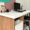 Mesa Escrivaninha Escritorio 2 Gavetas 1 Nicho 142 cm Olmo Branco Artany