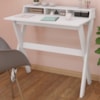 Mesa Escrivaninha Escritorio 3 Nichos 90 cm Branco Artany