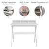 Mesa Escrivaninha Escritorio 3 Nichos 90 cm Branco Artany
