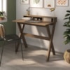 Mesa Escrivaninha Escritorio 3 Nichos 90 cm Nogal Artany